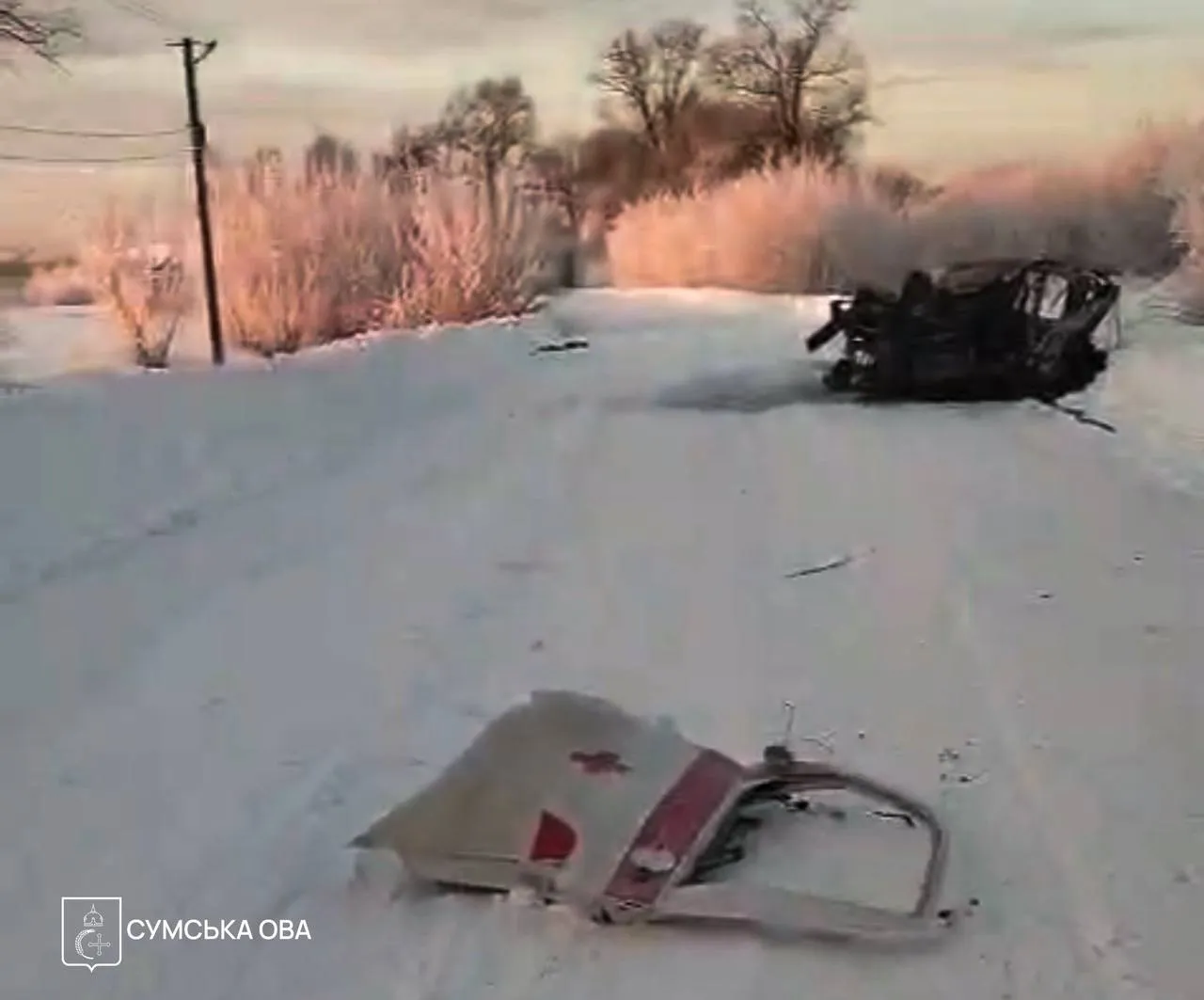 На Сумщині росіяни вбили чотирьох дюдей в автомобілі швидкої