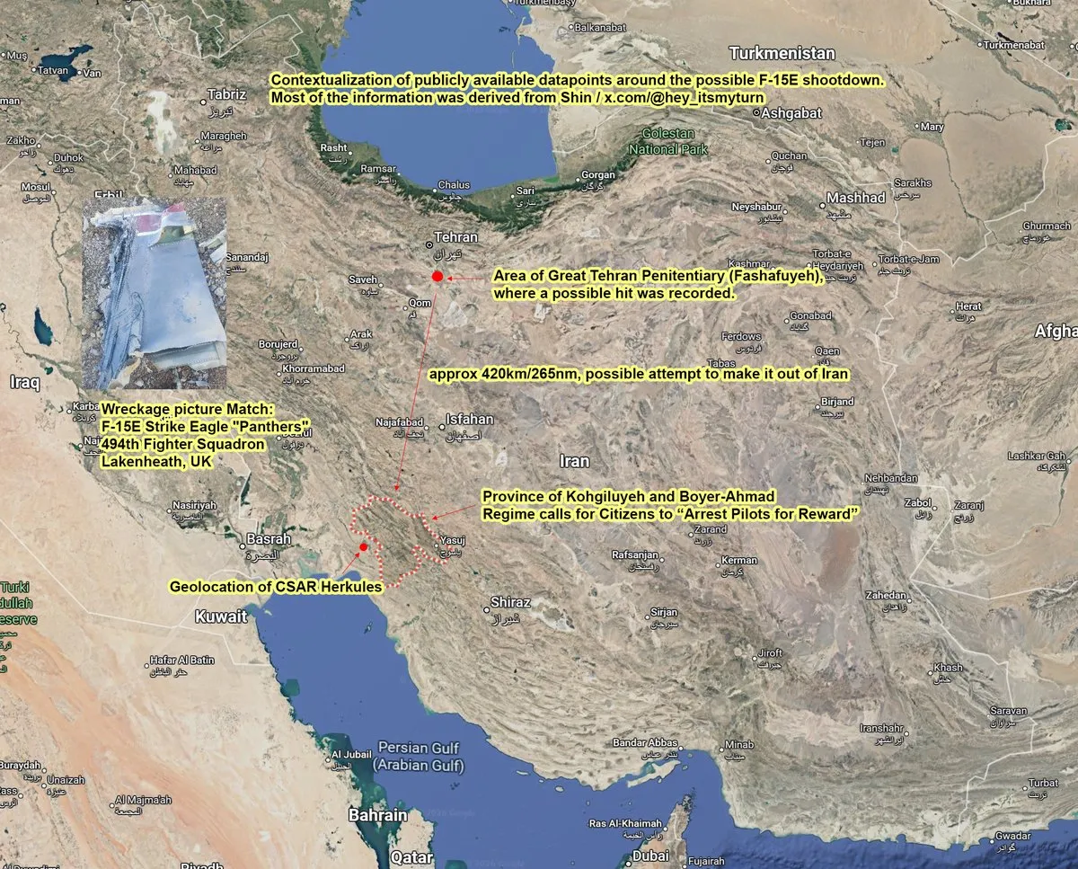 США підтвердили падіння винищувача в Ірані