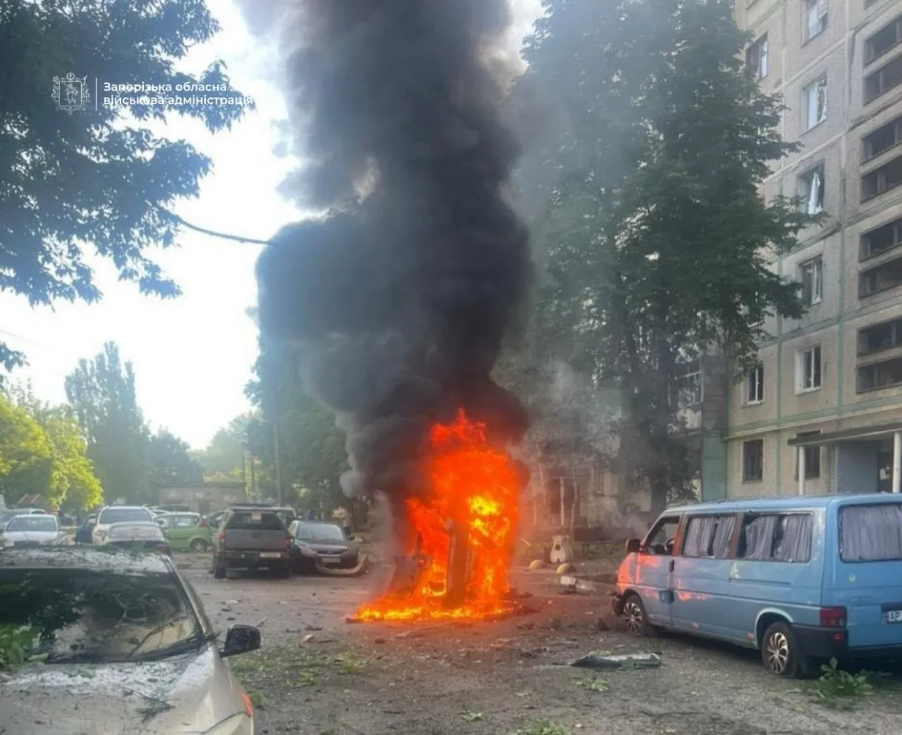 В Запорожье в результате атаки дронов РФ пострадали пять человек