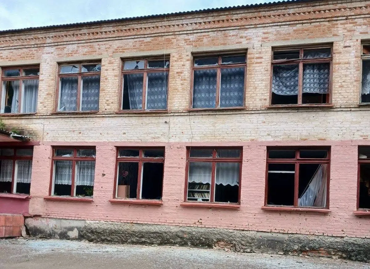Russian shelling damaged a school and a community center in the Chernihiv region