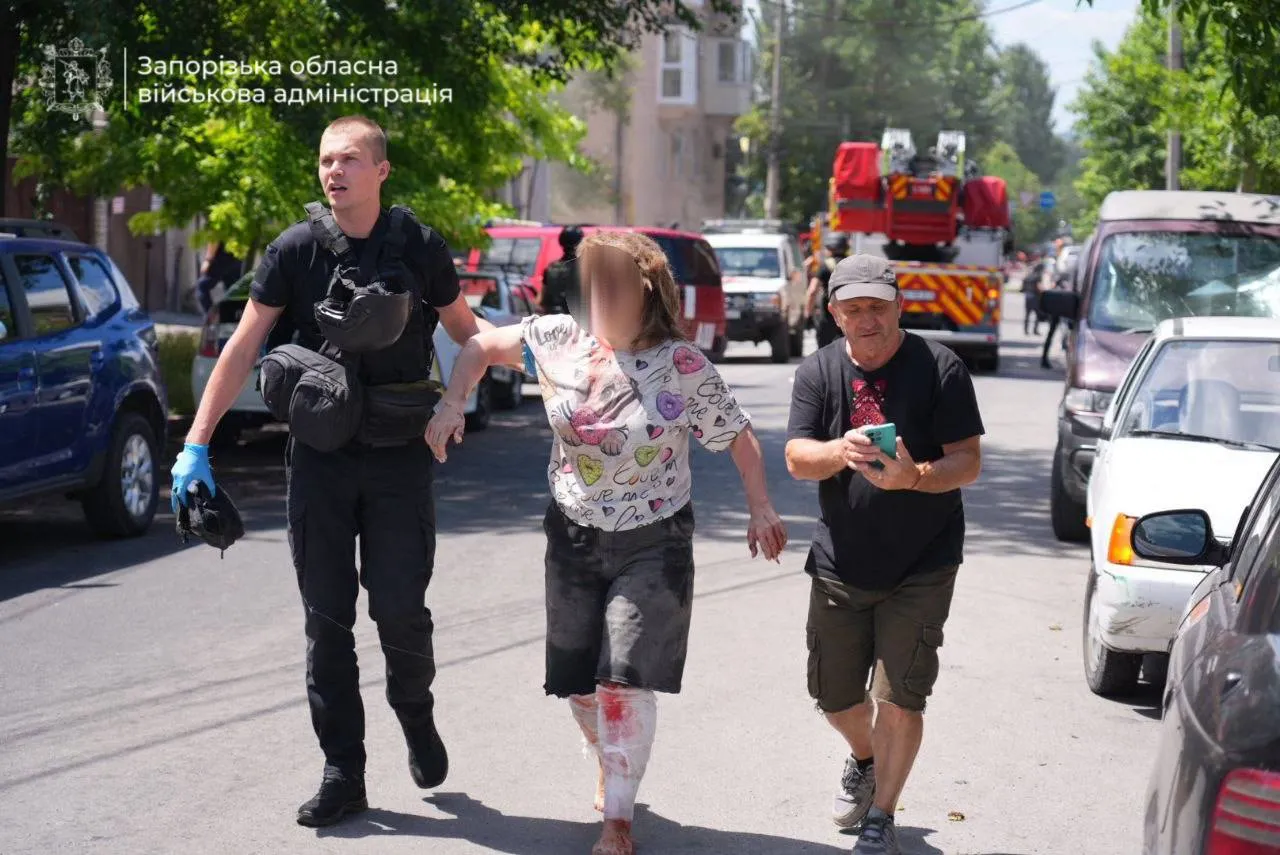 Six people were injured as a result of an attack on downtown Zaporizhzhia