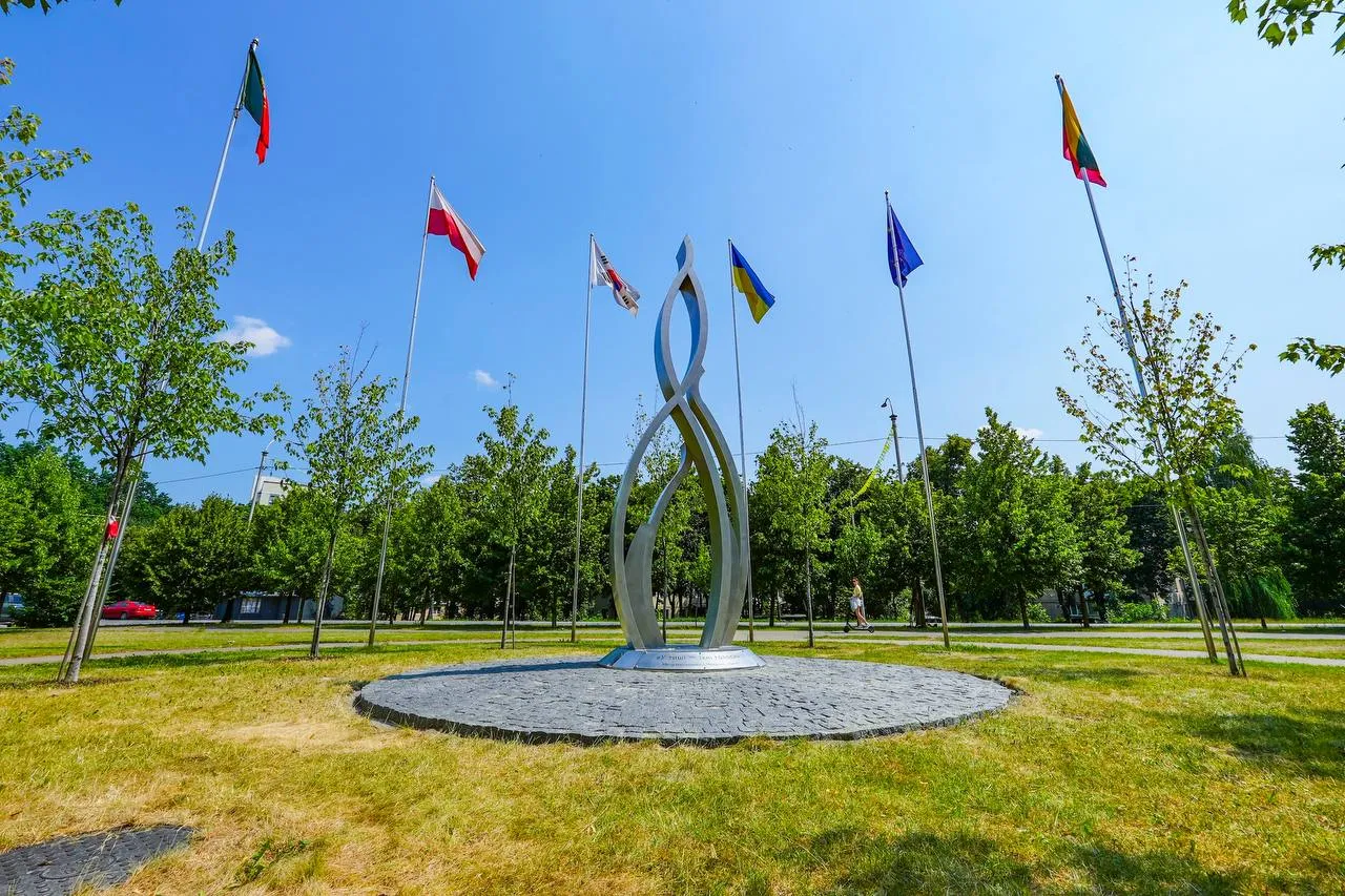 A memorial was erected in Bucha to honor prisoners of war and those missing in action