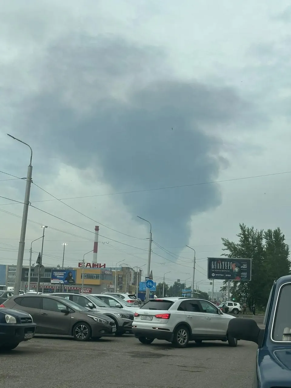 Video: A fire broke out at an oil facility in Ufa following an attack