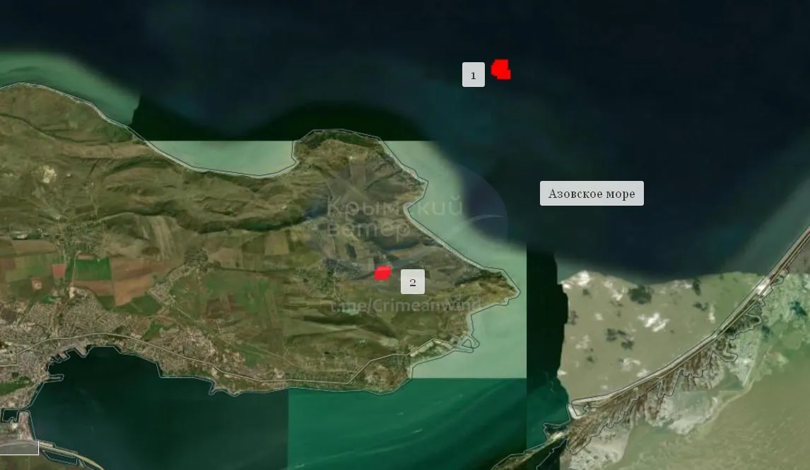 A fire broke out at Russian air defense positions near Kerch in Crimea