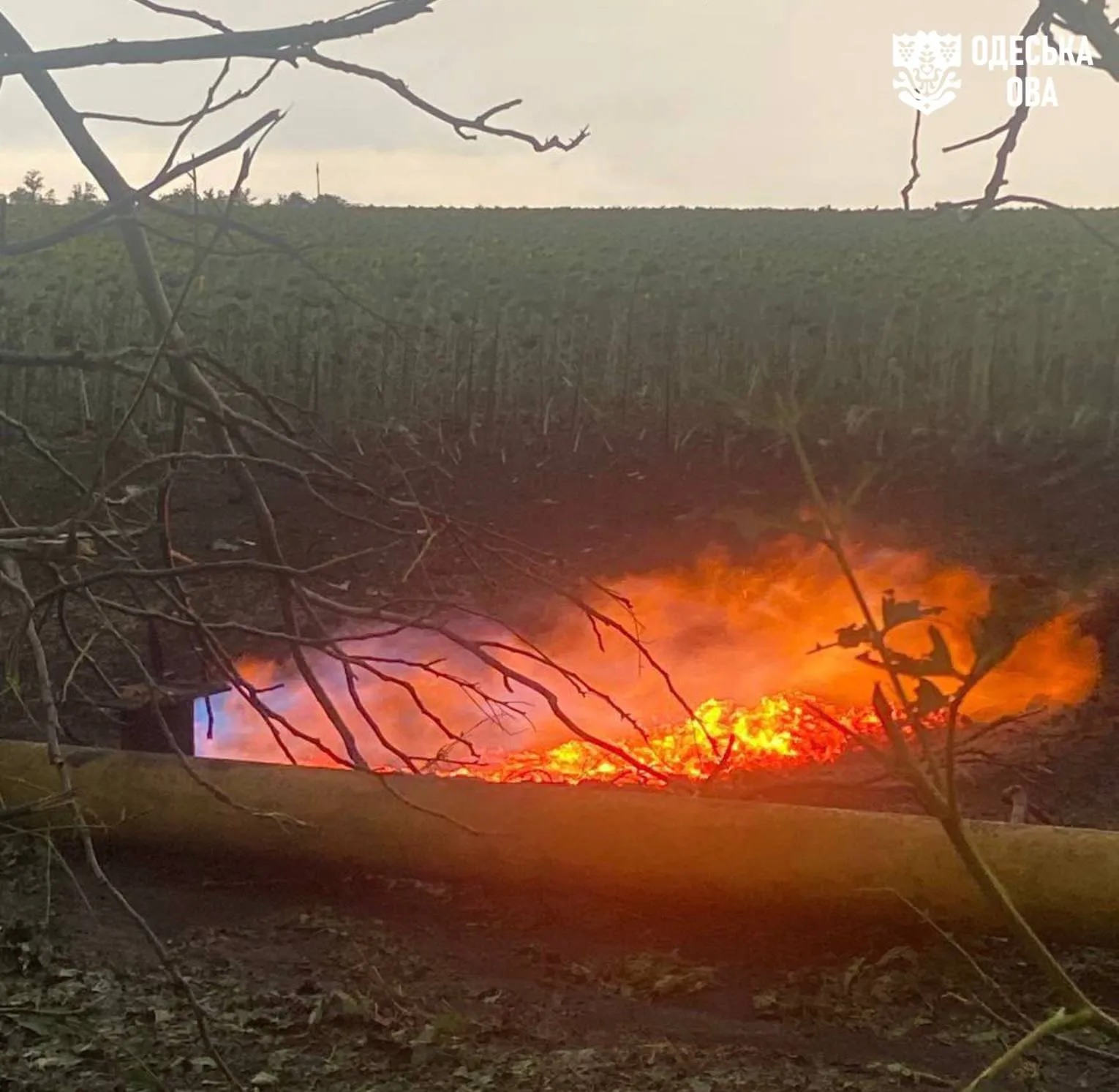 A Russian attack damaged a main gas pipeline in the Odesa region; a woman was killed