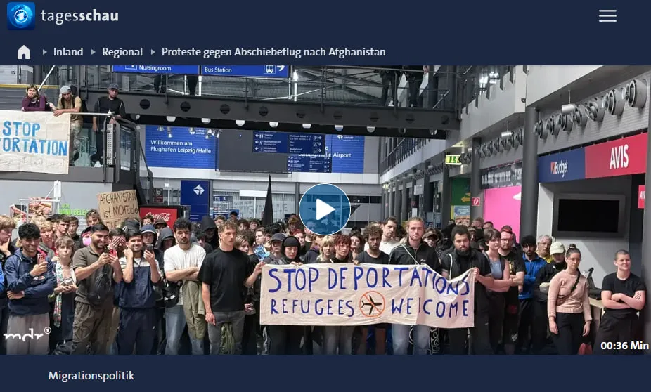 Protests were held in Germany against a deportation flight to Afghanistan
