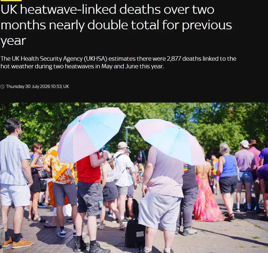Britain Is Approaching a Record Death Toll Due to the Heat — Sky News