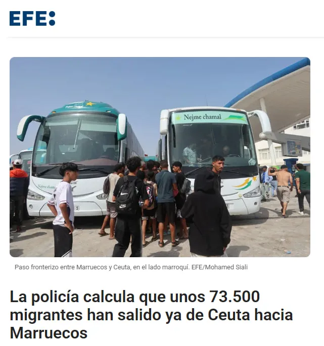 More than 73,000 migrants have left Ceuta and returned to Morocco — EFE