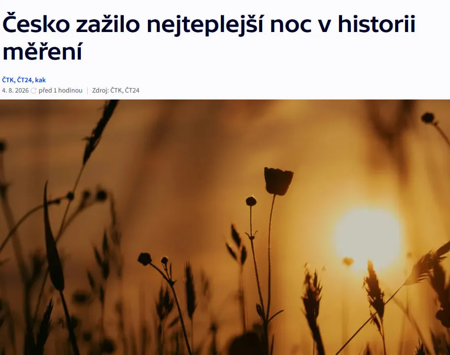 The Czech Republic recorded its hottest night on record