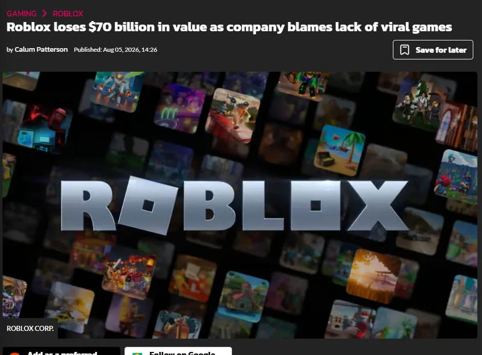 Roblox втратила $70 млрд через падіння інтересу гравців — Dexerto
