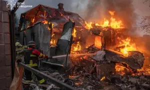 Smoke was spotted near Perm International Airport following a drone attack