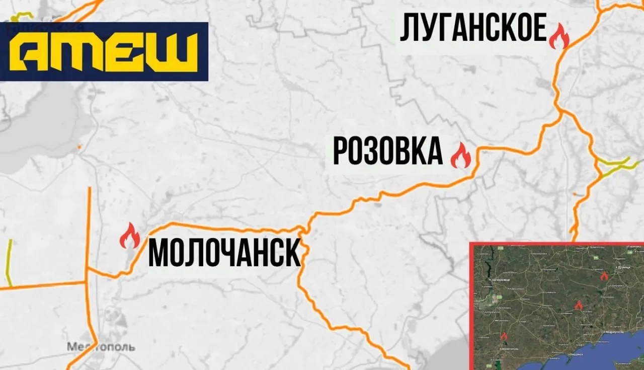 ATESH partisans set fire to three railroad signal boxes in the Donetsk and Zaporizhzhia regions
