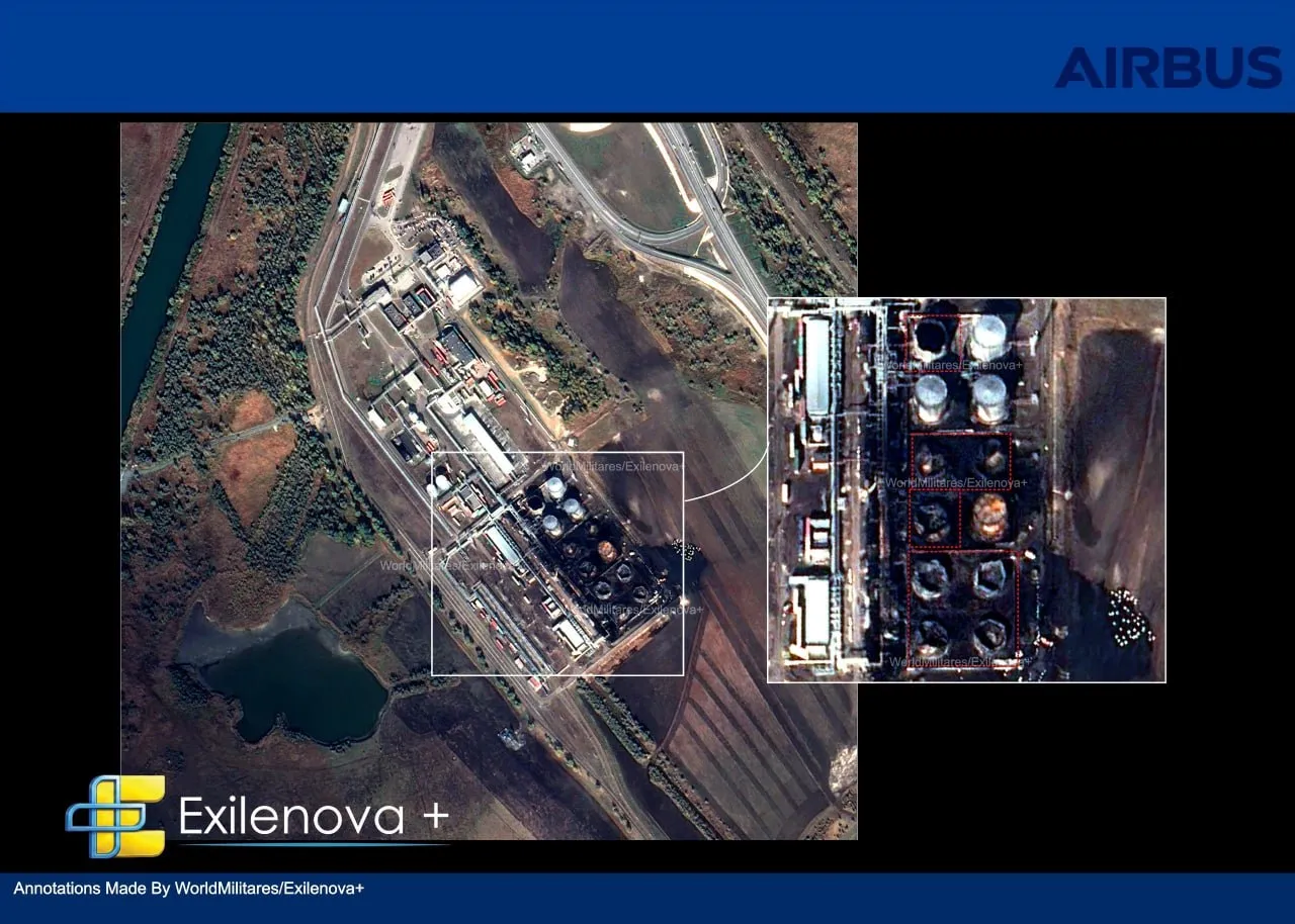 Ukrainian drones damaged eight storage tanks at an oil terminal in Rostov