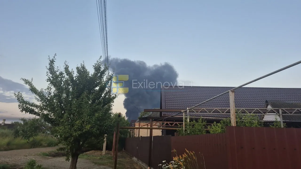 Video: An oil depot in the Kuban region caught fire for the second time this month following a drone attack