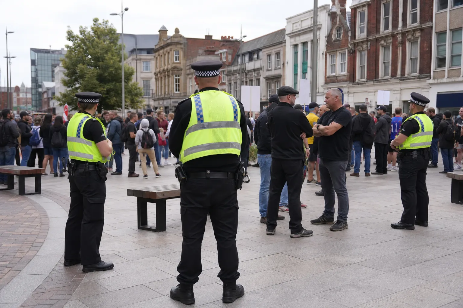 Trzy osoby zatrzymane w Portsmouth podczas protestu przeciwko imigracji