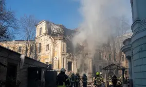 The Russians attacked an evacuation robot using civilian FPV drones