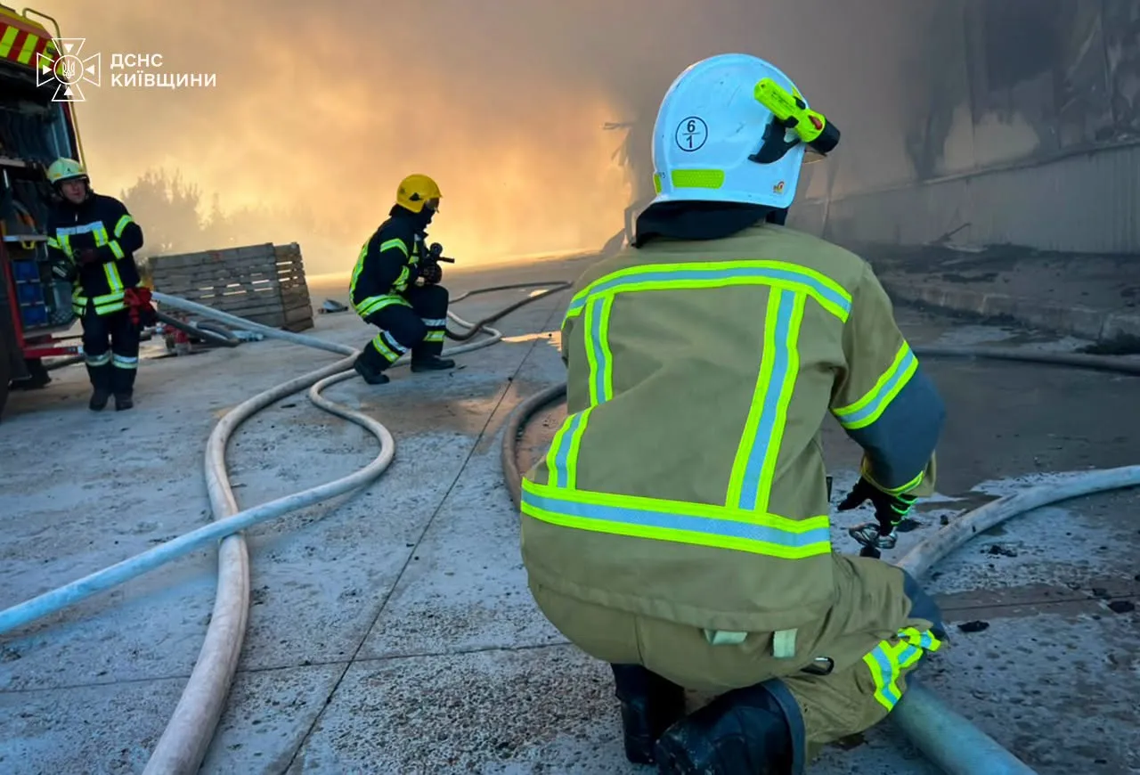 Video: Firefighters continue to battle blazes in the Kyiv region following a massive attack by Russia