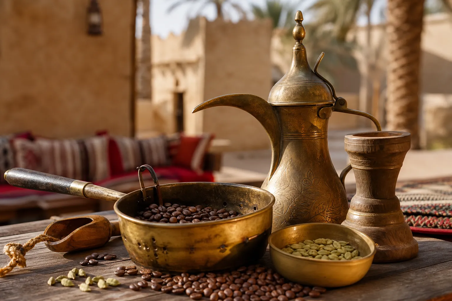 Saudi Arabian coffee utensils reflect traditions of hospitality