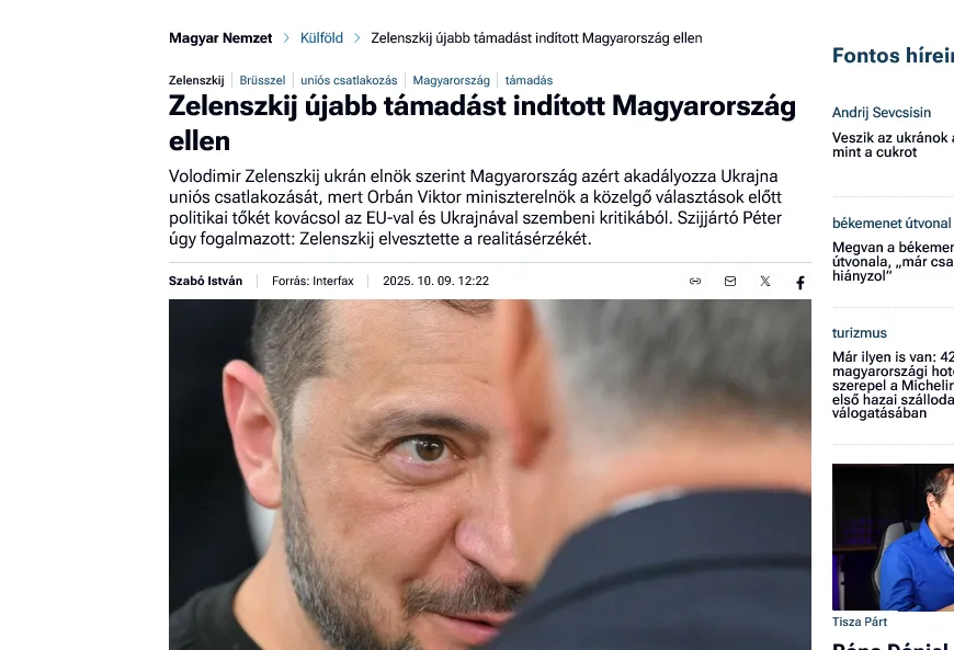 Зеленський повністю втратив зв’язок із реальністю – Сійярто Зеленський повністю втратив зв’язок із реальністю – Сійярто