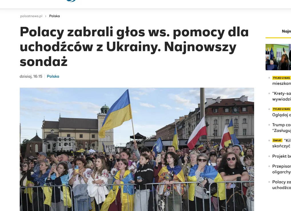 Половина поляків вважає завеликою допомогу українським біженцям – Polsat News Половина поляків вважає завеликою допомогу українським біженцям – Polsat News