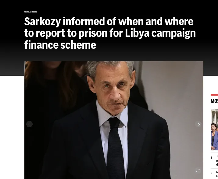 Byłego prezydenta Francji Sarkozy’ego czeka „VIP-więzienie” do odbycia kary – Associated Press