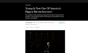 Trump jest jednym z największych kryptomilionerów na świecie – Forbes