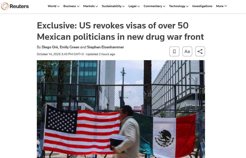 USA unieważniły wizy meksykańskim politykom w ramach walki z kartelami narkotykowymi – Reuters