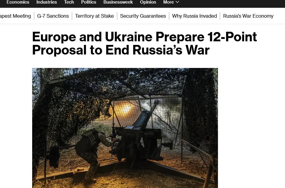 UE i Ukraina opracowują 12-punktowy plan zakończenia wojny – Bloomberg