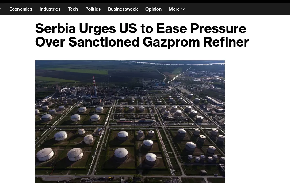 Вучич попросив США зняти санкції з сербського НПЗ, яким володіє Газпром Вучич попросив США зняти санкції з сербського НПЗ, яким володіє Газпром