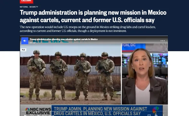 Трамп планує військову операцію США в Мексиці проти наркокартелів – NBC News