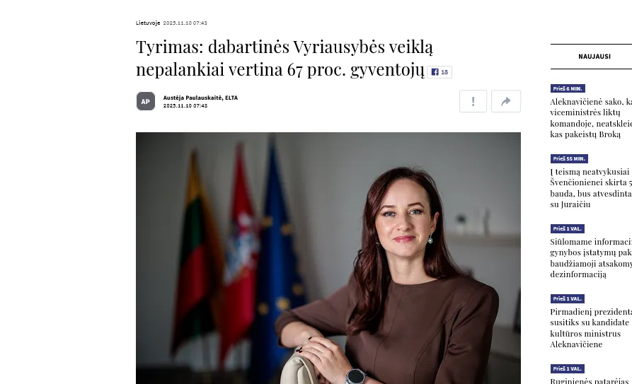 Більшість литовців негативно оцінюють роботу чинного уряду – опитування