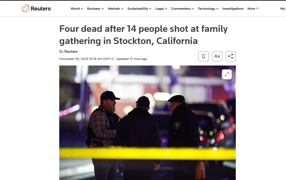 У Каліфорнії сталася масова стрілянина під час дитячого свята – Reuters