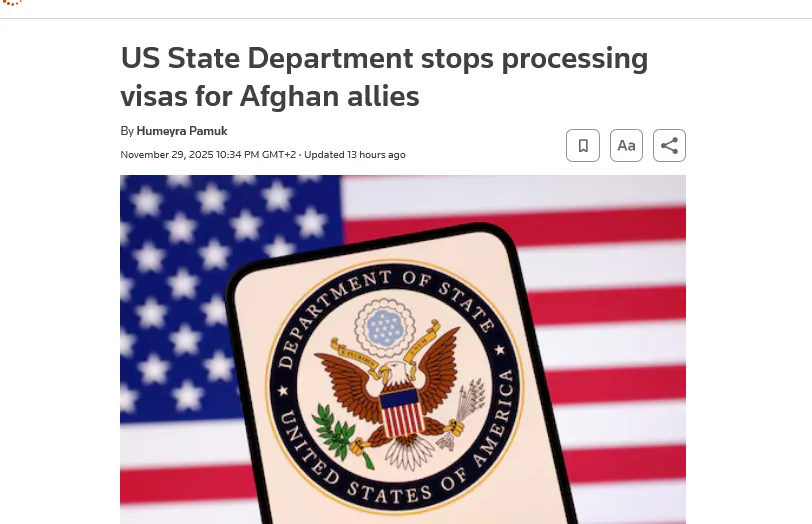 США припинили видачу віз афганцям після стрілянини у Вашингтоні – Reuters