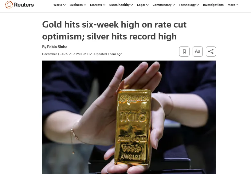 Ціни на срібло і золото побили нові рекорди – Reuters