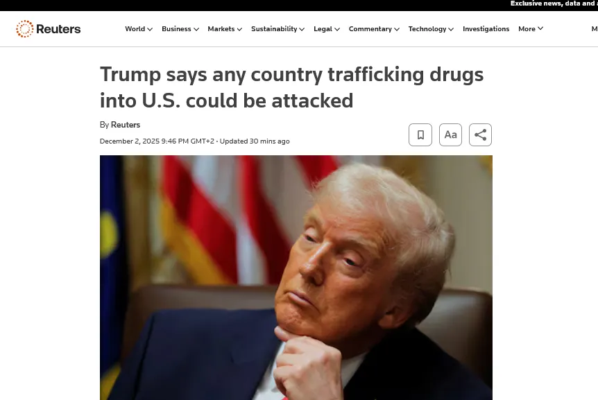 Трамп готовий атакувати будь-яку країна, яка ввозить наркотики у США