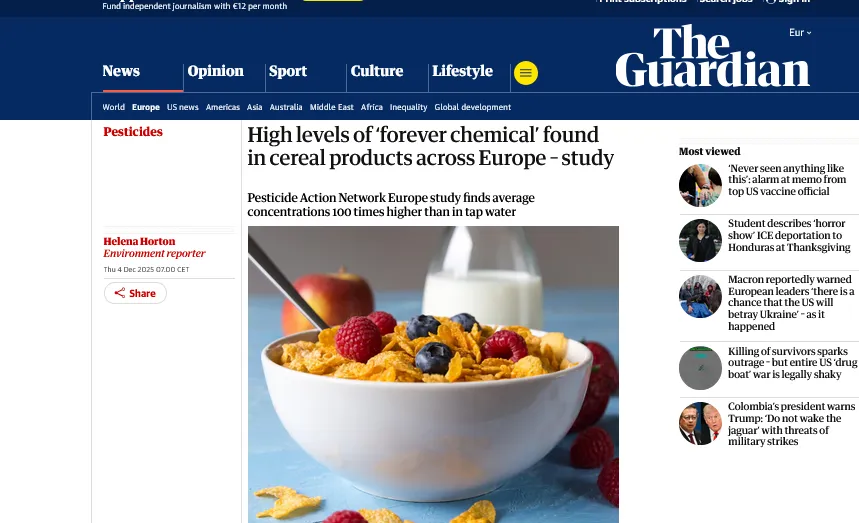 У зернових виробах в Європі виявили небезпечну хімічну речовину – The Guardian