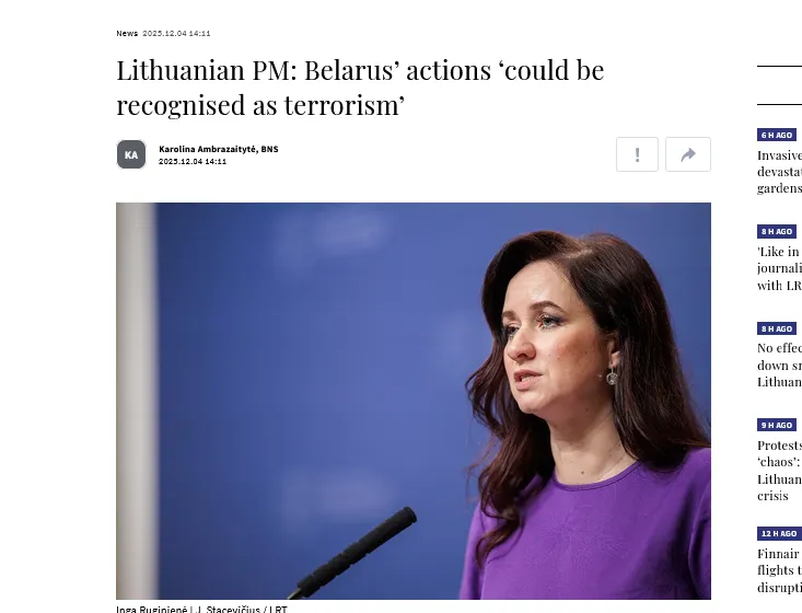 Литва готова визнати запуск повітряних куль з Білорусі тероризмом