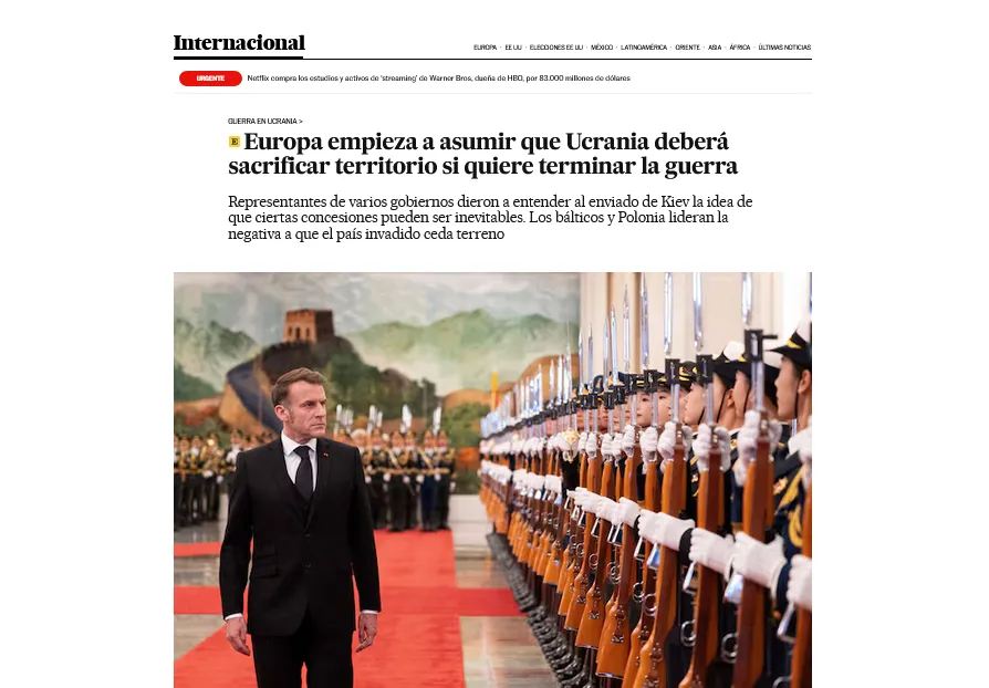 У Європі формується розуміння можливості територіальних поступок України задля миру – El Pais