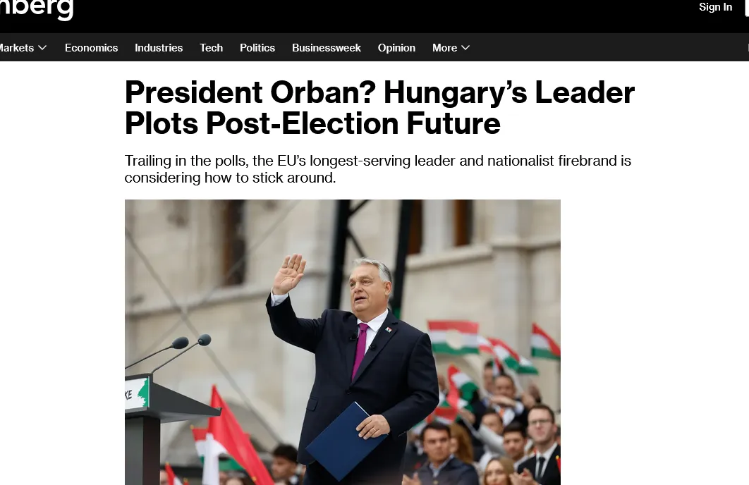 Orbán chce kontrolować Węgry poprzez wybór na prezydenta – Bloomberg