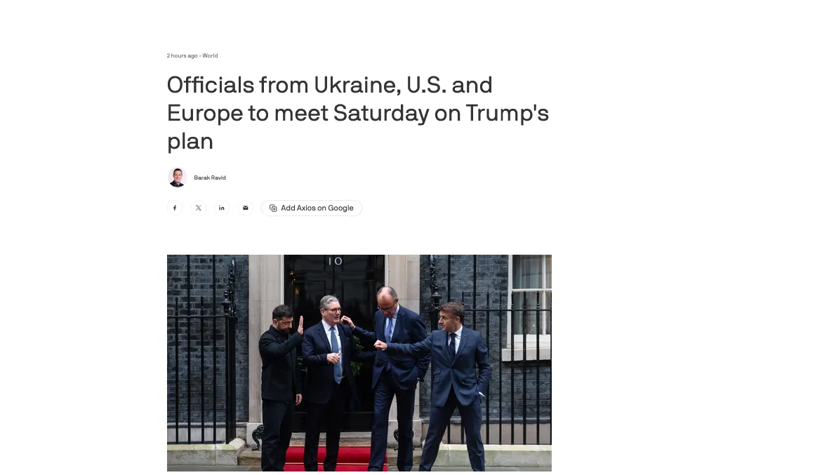 Rozmowy pokojowe Ukrainy, Europy i USA odbędą się w Paryżu – Axios