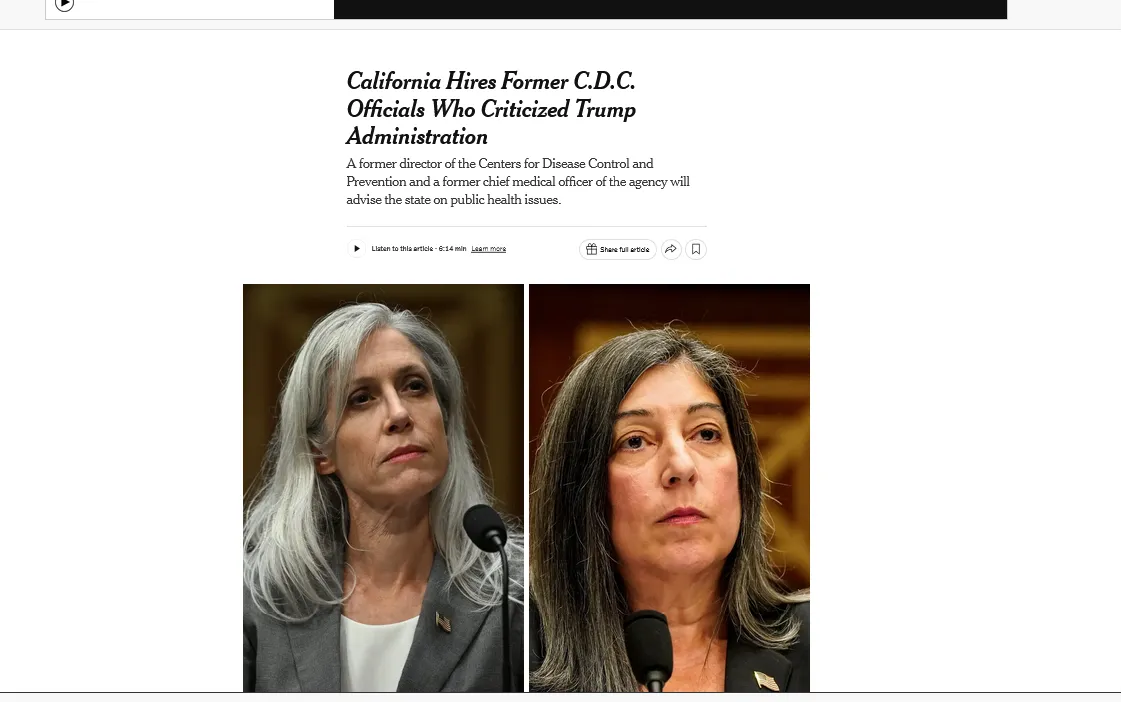 Kalifornia zatrudnia urzędników zwolnionych za krytykę administracji Trumpa – NYT