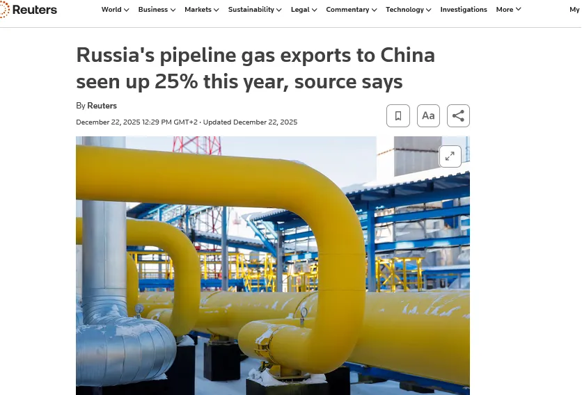 Газові доходи рф обвалилися до рівня часів пандемії – Reuters