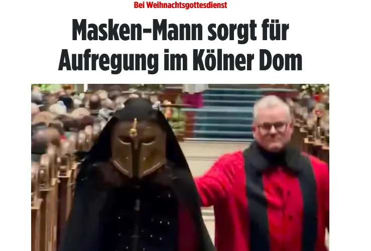 Невідомий у масці зірвав різдвяну службу в Кельнському соборі дивним танцем