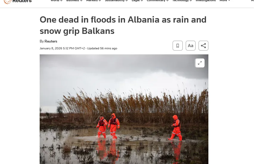 Шторм на Західних Балканах спричинив масові затоплення в Албанії – фото