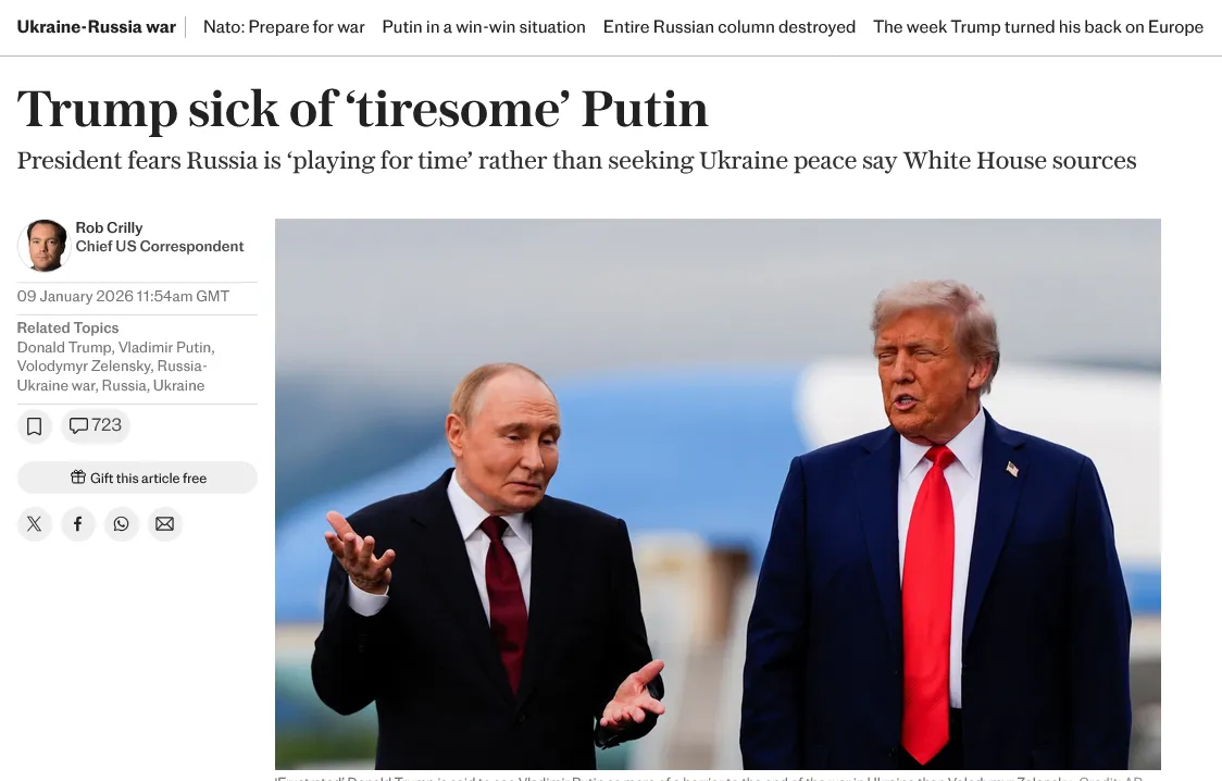 У Трампа закінчилися пряники для путіна – The Telegraph