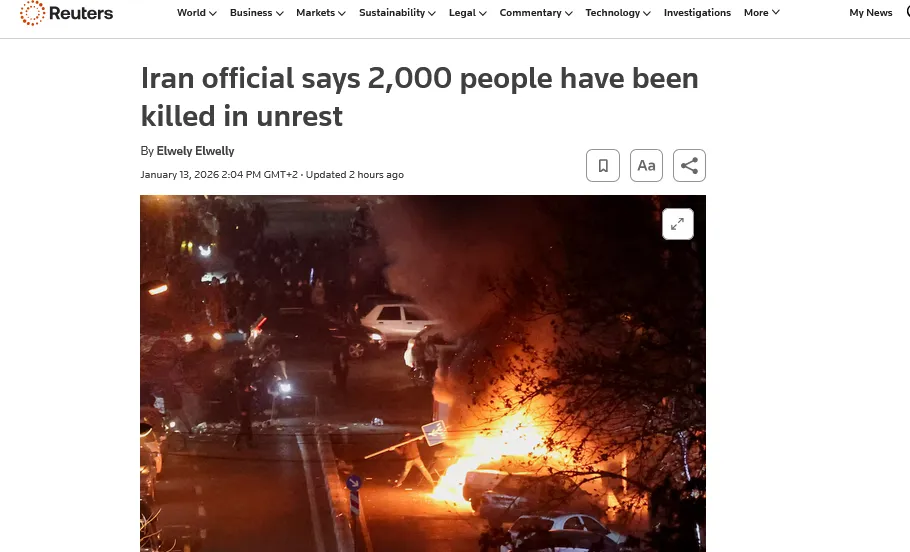 Влада Ірану вперше визнала загибель тисяч людей під час масштабних протестів