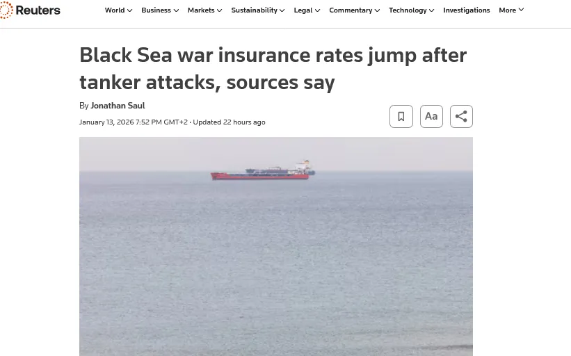 Вартість страхування суден у Чорному морі подвоїлася після серії атак