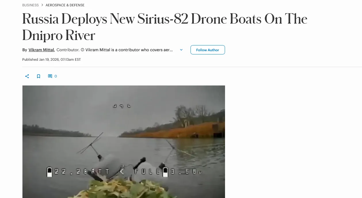 Росія розгортає на Дніпрі безпілотні катери Sirius-82 – Forbes