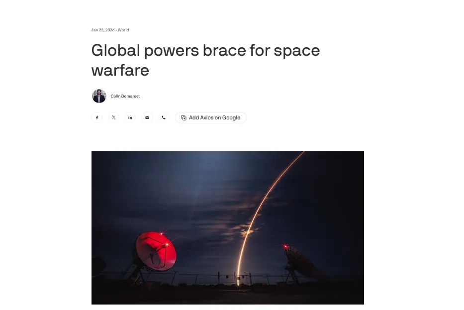 Провідні світові держави активно готуються до війни в космосі – Axios