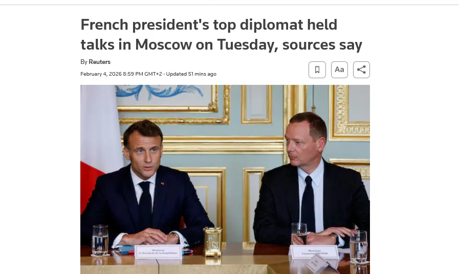 Радник Макрона відвідав Москву для підготовки прямих переговорів – Reuters